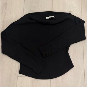 NWOT Free People We The Free Black Thermal Long Sleeve Top SZ XS